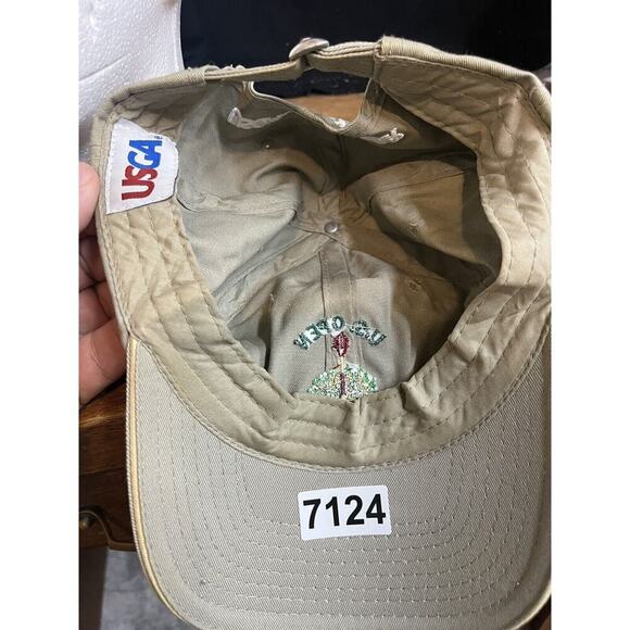 US Open Merion 2013 USGA Golf Hat Tan‎ Adjustable Strap Cap Embroidered vgc - Picture 3 of 3